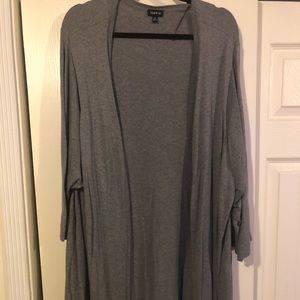 Torrid Grey Boyfriend Button Cardigan
